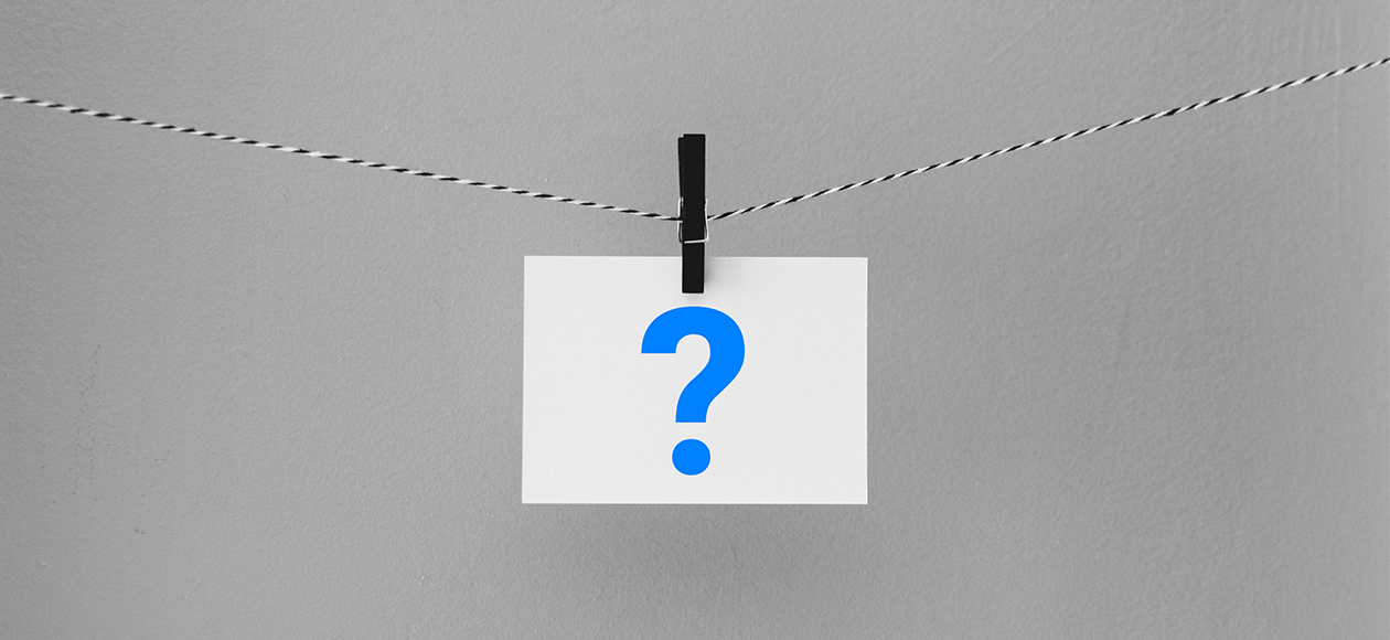 Question mark on notecard