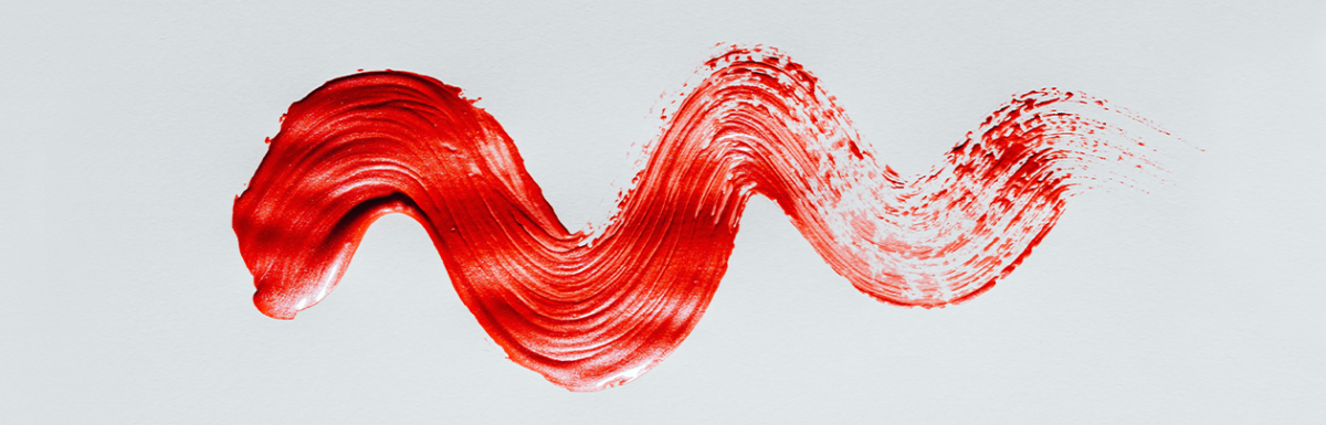 Red paint on white background