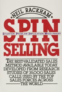 Cover of the book SPIN Selling by Neil Rackham.